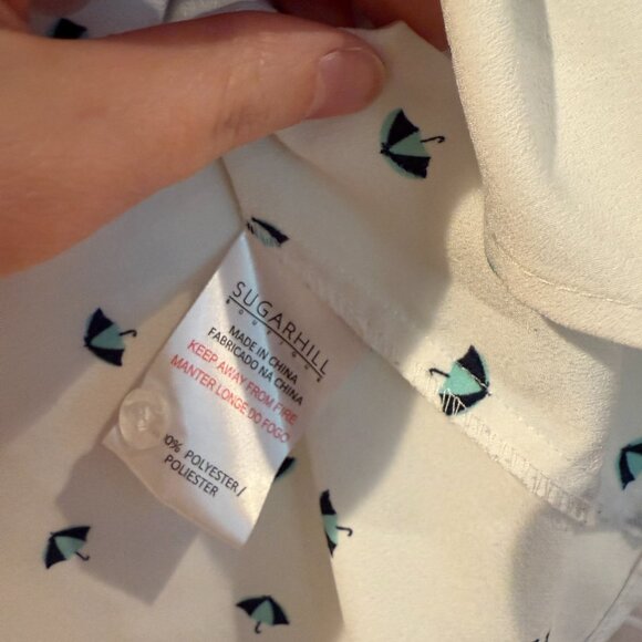 Modcloth Sugarhill Boutique Long Sleeve Umbrella Print Blouse - Picture 5 of 5